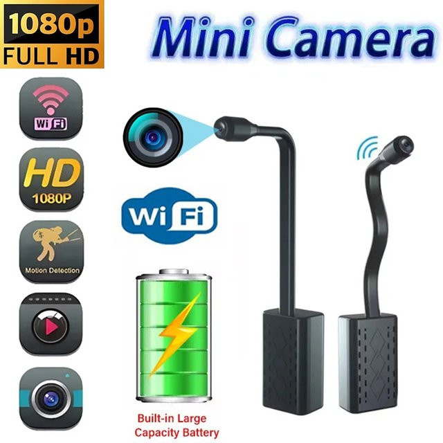 Virwir Mini WiFi Kamera mit HD 1080P Auflösung, Bewegungserkennung und Remote View, Schwarz - Bild 1