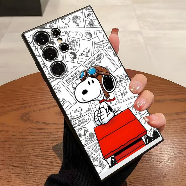 Anime Snoopy Handyhülle in Schwarz für Samsung Galaxy S26 S25 S24 S23 S22 S21 Plus A57 A54 A37 A17 A53 A16 Rückseiten-Cover - Bild 1