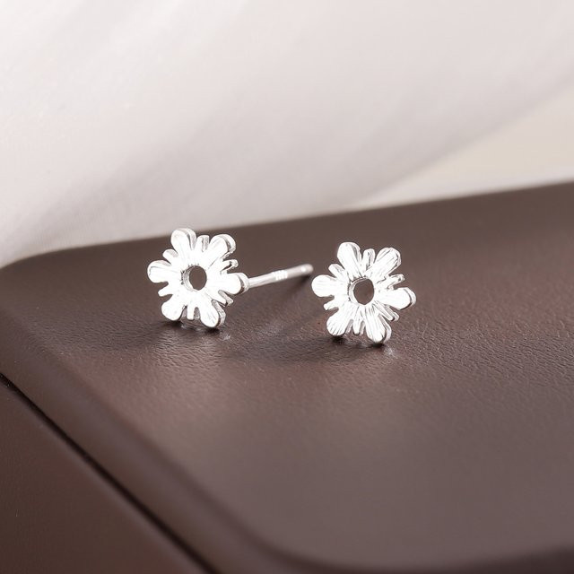 GaGa-Duck Ohrringe, 925 Sterlingsilber, Schneeflocken, Unisex - Bild 1