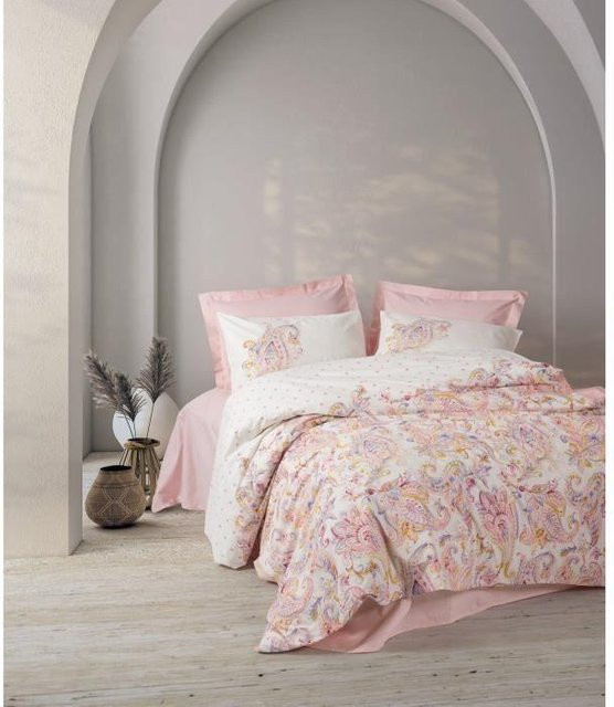 Bettwäsche-Set aus 100% Baumwolle in Rosa mit 1 Bettbezug und 2 Kissenbezügen, atmungsaktiv - Bild 1