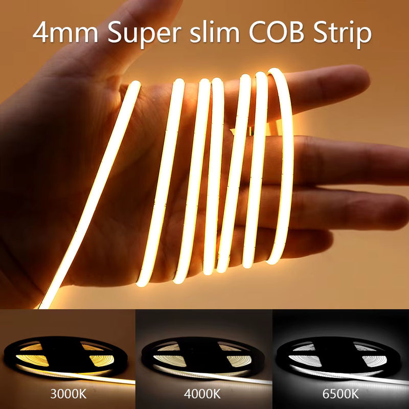 Cemeons RGB LED COB-Streifen mit 13 Farben, 480 LEDs/m, flexible Lichtleiste für Schlafzimmer-Dekorbeleuchtung, Breite: 4 mm - Bild 3