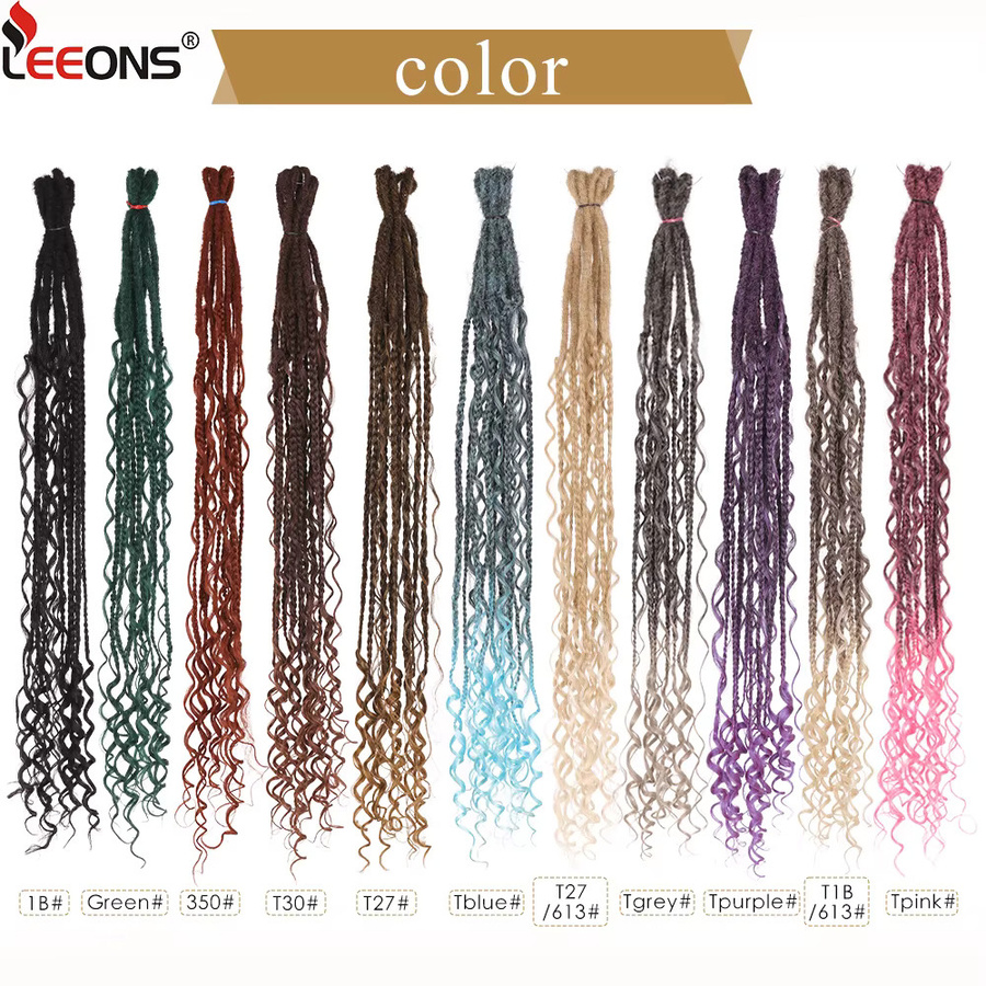 leeons Dreadlock-Erweiterung Boho Box Braid Dreads, Damen, 24 Zoll - Bild 2