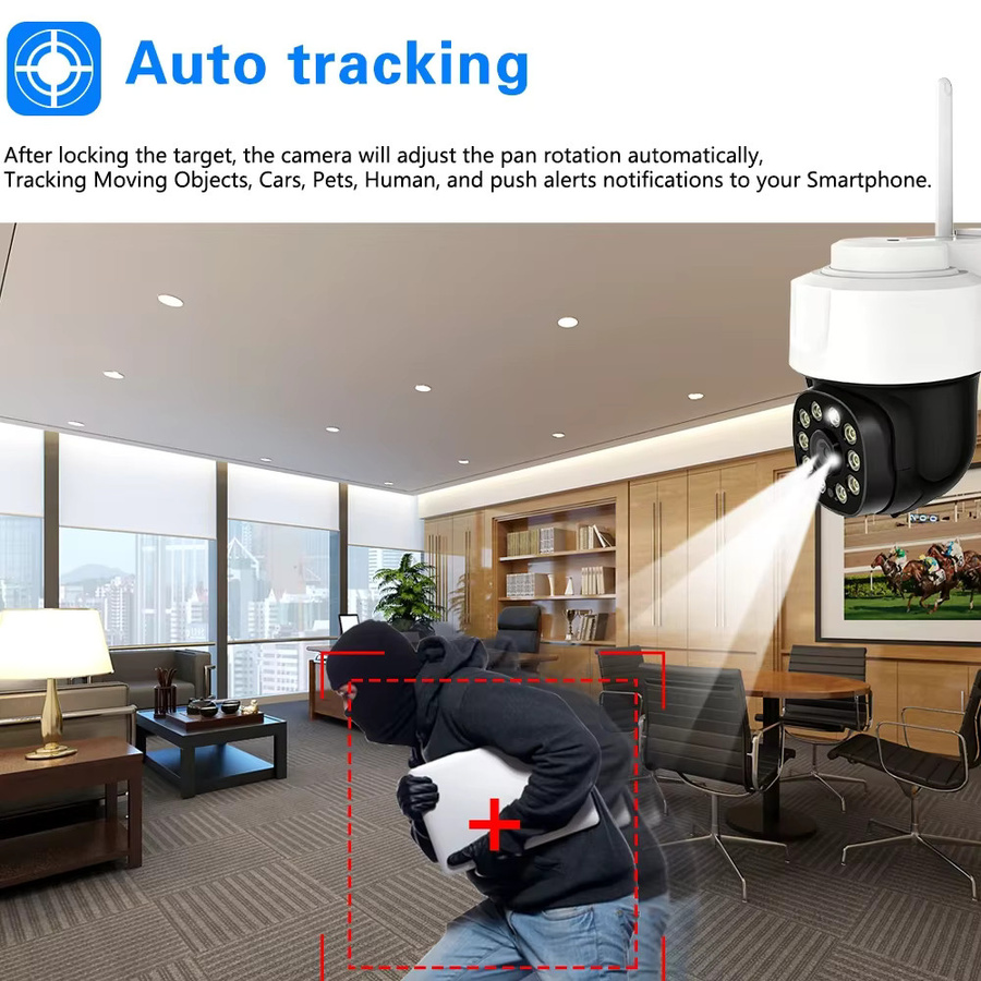 Tuya Smart Leben Wifi PTZ Outdoor Überwachungskamera mit 5MP Auflösung, drahtlose CCTV IP Kamera in Weiß mit automatischem Mensch-Tracking - Bild 5
