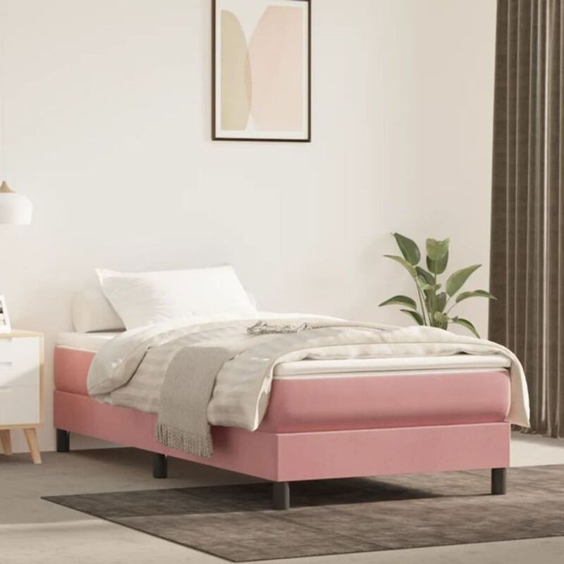 Vidaxl Taschenfederkernmatratze in Rosa mit Samtbezug, B/T/H: 100 x 200 x 20 cm - Bild 1