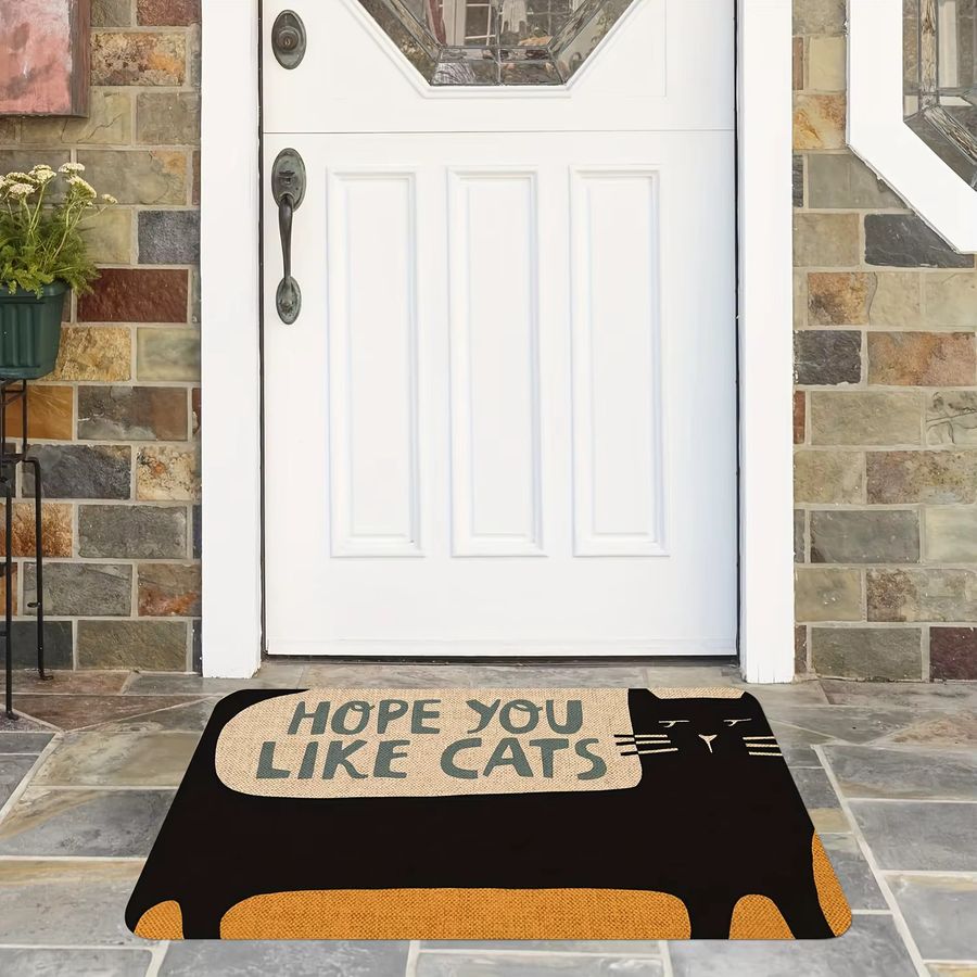 VIKAMA Cartoon Fußmatte Schwarze Katze Weiche Willkommensmatte für Wohnzimmer und Schlafzimmer - Bild 3