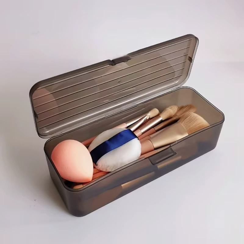 Transparente Kosmetik-Aufbewahrungsbox aus Kunststoff für Make-up-Pinsel und Schreibwaren - Bild 1