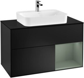 V&B Waschtischunterschrank Finion 100 mit Wandbeleuchtung, Lackiert, B/T/H: 100 x 50,1 x 50,1 cm - Bild 1