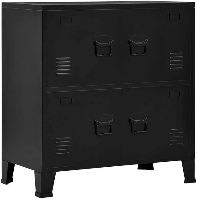 vidaXL Lagerschrank Industrial Style in Schwarz aus Stahl mit mattem Finish, B/T/H: 75 x 40 x 80 cm - Bild 1