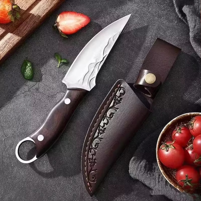 GuanQi Handgeschmiedetes Allzweckmesser aus Edelstahl mit Holzgriff - Bild 1