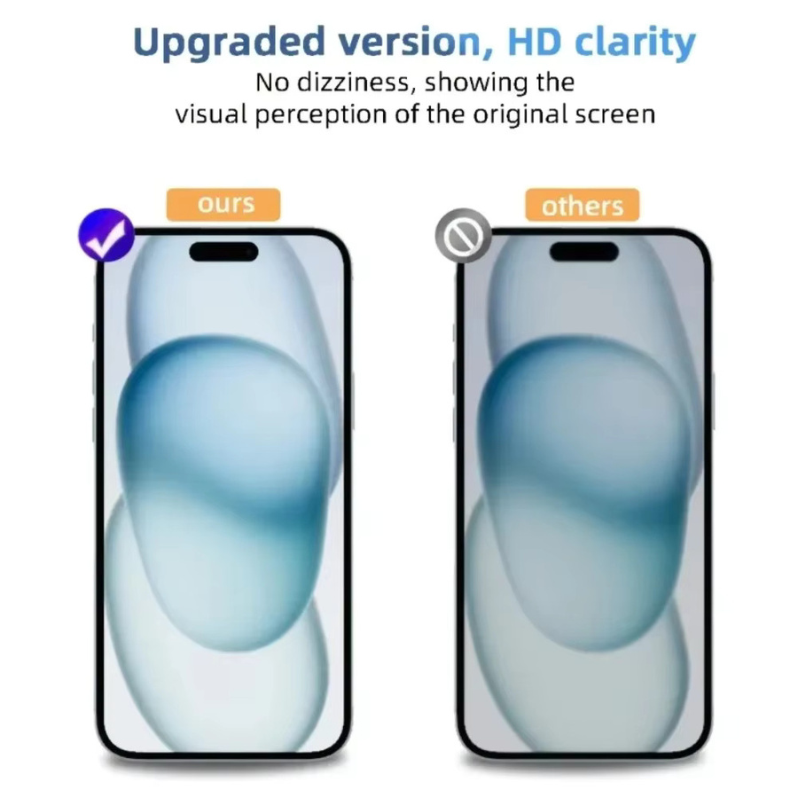 3er-Pack Sichtschutzfolie aus Anti-Spionage-Glas für Apple iPhone 16 15 14 13 12 11 Pro Max Plus XR XS 7 8 in Schwarz - Bild 5