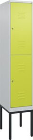 C+P Doppelstock-Spind Classic PLUS mit 1 Abteil in Viridingrün, Gestell mit Zylinderschloss und Soft-Close-Türen, H x B x T: 212 x 40 x 50 cm - Bild 1