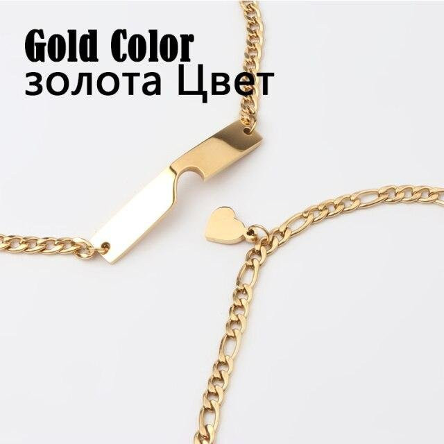 Herzanhänger Kette, Edelstahl, Gold, Damen Herren - Bild 1