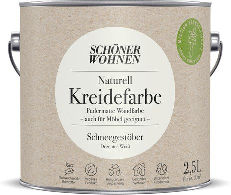 Schöner Wohnen Naturell Kreidefarbe Schneegestöber Matt Weiss 2,5 l - Bild 1