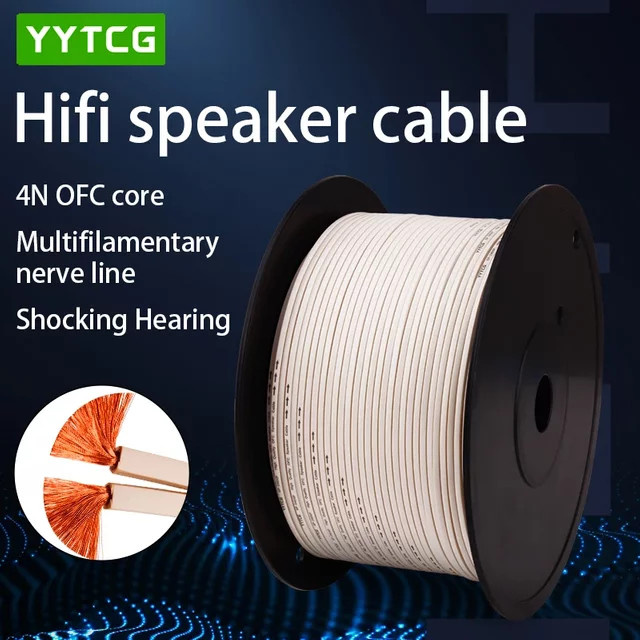 YYTCG Hi-Fi Audio-Lautsprecherkabel aus sauerstofffreiem Kupfer in Weiß für DIY-Verstärker, Heimkino und DJ-Systeme - Bild 1