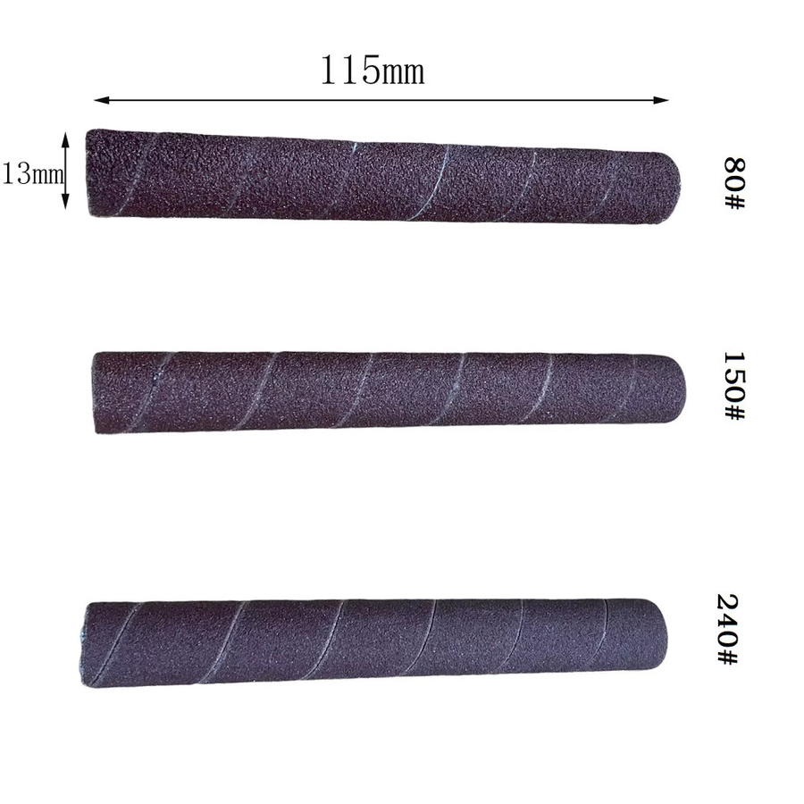DAZZLEEX Schleiftrommelhülsen für Schleifpapier 4,5 Zoll in den Körnungen 80, 150, 240 für Vibrationsspindeln und Polierwerkzeuge, Braun - Bild 5