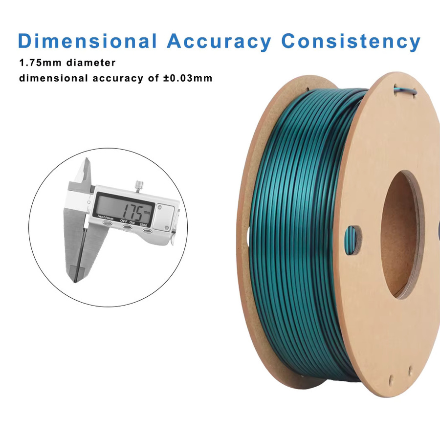 BING3D Seiden-PLA 3D-Drucker-Filament 1,75mm in Grün und Schwarz, 0,25 kg Spule - Bild 3