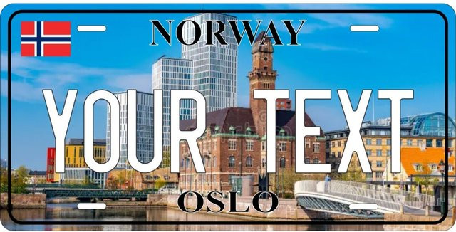 CIFBUY Metallschild Norwegen Oslo als Wanddekoration in Weiß und Multicolour - Bild 1