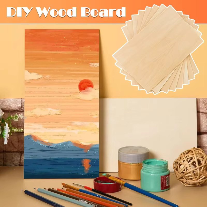 Balsaholzplatten in Beige für Bastelarbeiten und DIY-Projekte, dünne Holzplatten zum Schneiden und Gravieren - Bild 1