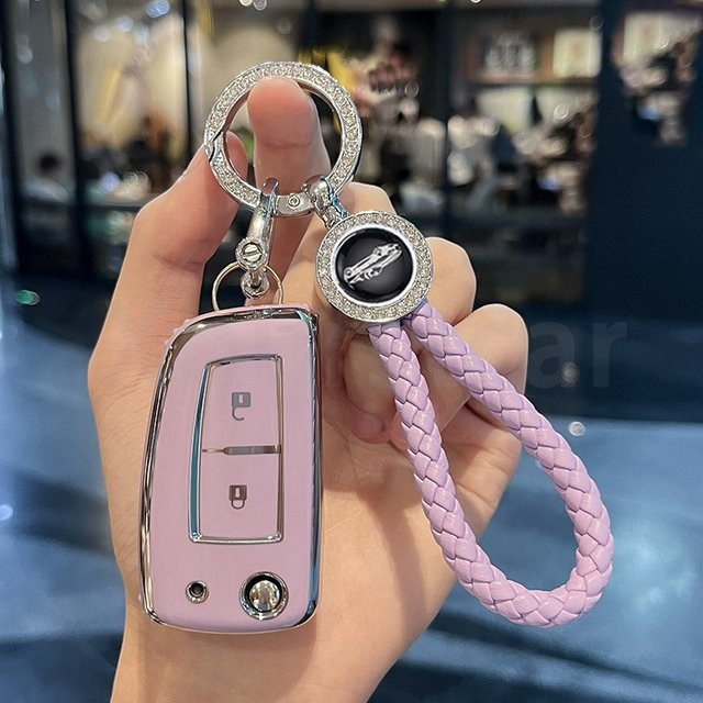 Xburstcar TPU Schlüsselhülle für Nissan X-Trail Juke F15 Rogue Qashqai J11 Tiida Murano Maxima Quest in Pink - Bild 1
