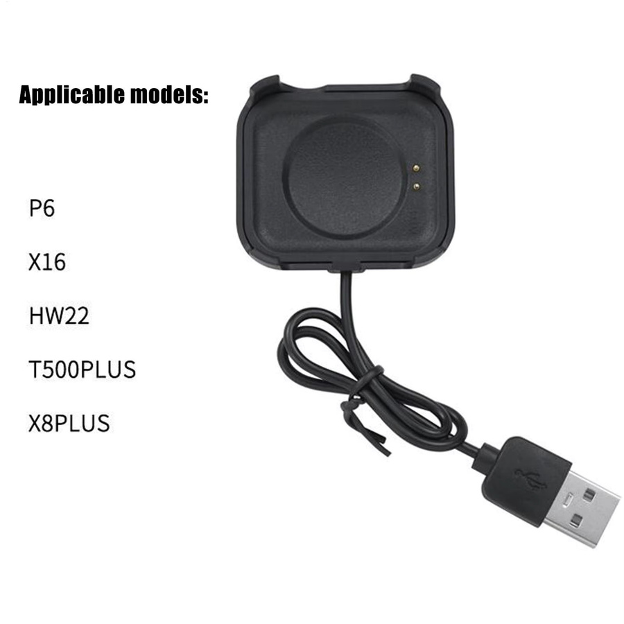 Smartwatch Ladestation und Ladekabel in Schwarz für P6, X16, HW22, T500plus und X8PLUS - Bild 6