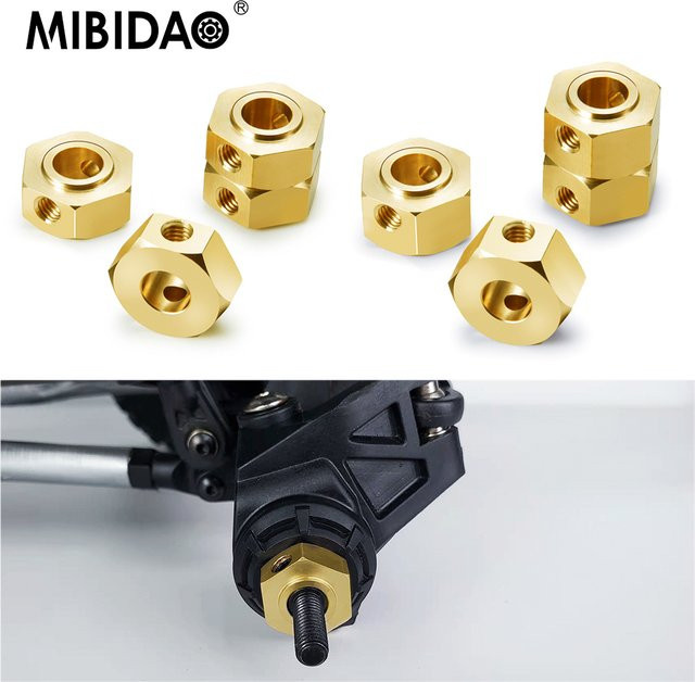MIBIDAO Messing-Sechskant-Adapter Gegengewicht, 4-teiliges Set, 1:6 - Bild 1