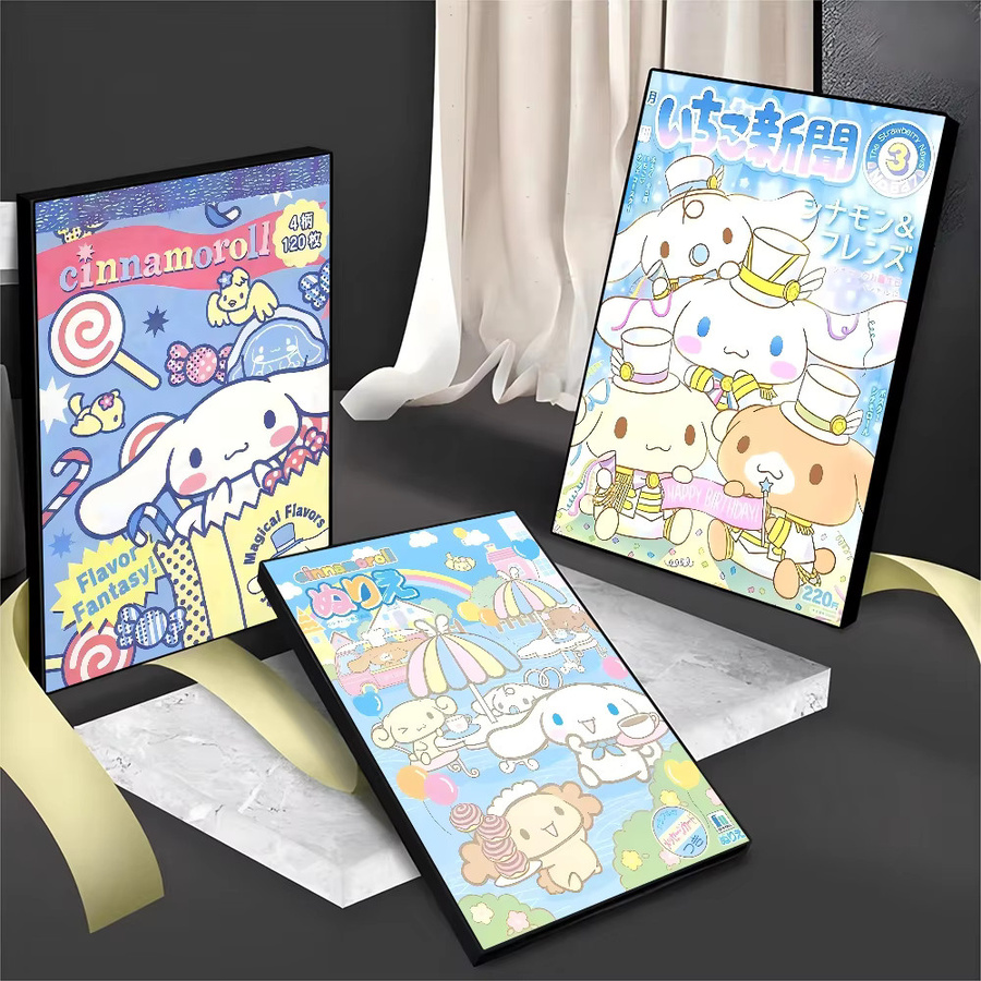 Kawaii C-Cinnamoroll Anime-Poster selbstklebend in HD-Qualität, buntes Retro-Wandposter aus Papier zur Raumdekoration - Bild 2