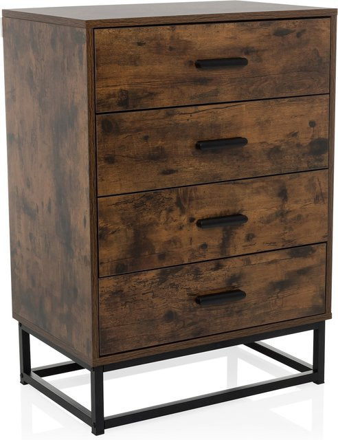 hjh LIVING Kommode VINSTRA in Braun im Industrial Design aus Melaminharzbeschichteter Spanplatte und MDF - Bild 1