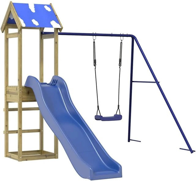 vidaXL Spielturm aus imprägniertem Kiefernholz in Blau - Bild 1