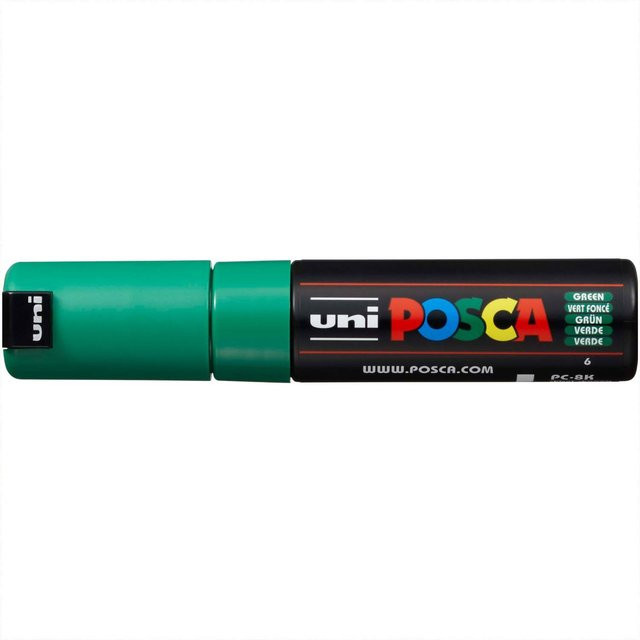 uni POSCA-Marker PC-8K mit 8mm Keilspitze in Grün - Bild 1