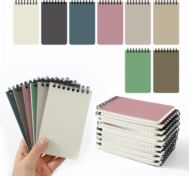 Mini-Spiralnotizblöcke mit linierten Seiten in Multicolour, 8 oder 16 Stück, Softcover, B/H: 7,62 x 7,62 cm - Bild 1