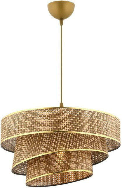 Opviq Pendelleuchte Couper in Beige und Gold aus Metall und Baumwolle, B/H/T: 40 x 72 x 40 cm, E27 - Bild 1
