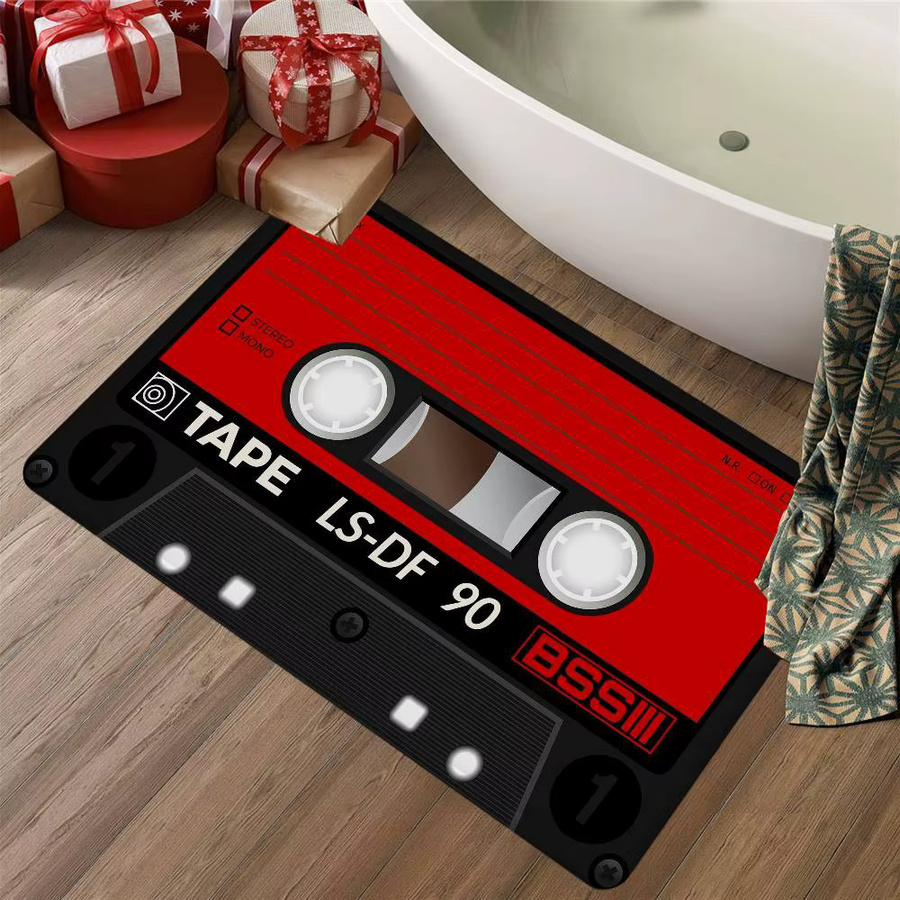 Potdemiel Retro Kassette Teppich Anti-Slip Fußmatte für Kinderzimmer, Schlafzimmer und Wohnzimmer - Bild 4