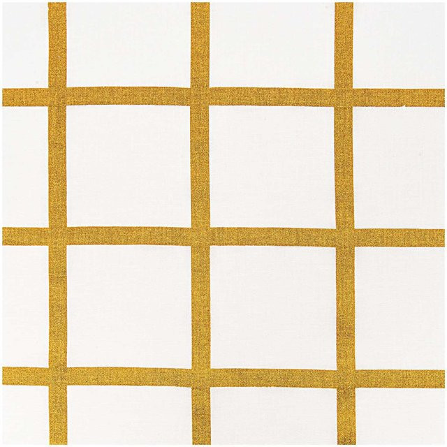 Rico Design Stoff Karo in Weiß-Gold aus Baumwolle, Breite: 140 cm - Bild 1