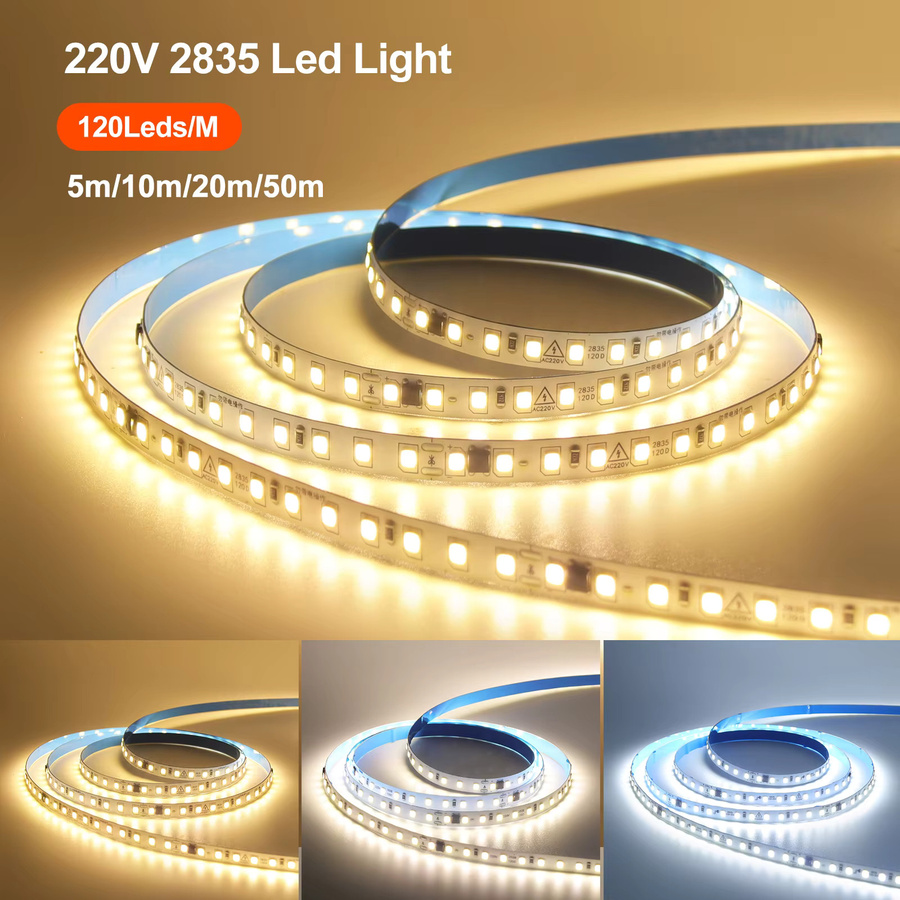GAHADA LED-Streifenlicht SMD2835 mit 120 LEDs/m, IP44 wasserdicht, selbstklebend und schneidbar, 230 V, Weiß - Bild 5