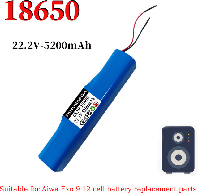 Aiwa Exos-9 Ersatzakku 22,2 V 5200 mAh 18650 6S2P wiederaufladbare Batterie mit BMS-Schutz in Blau - Bild 1