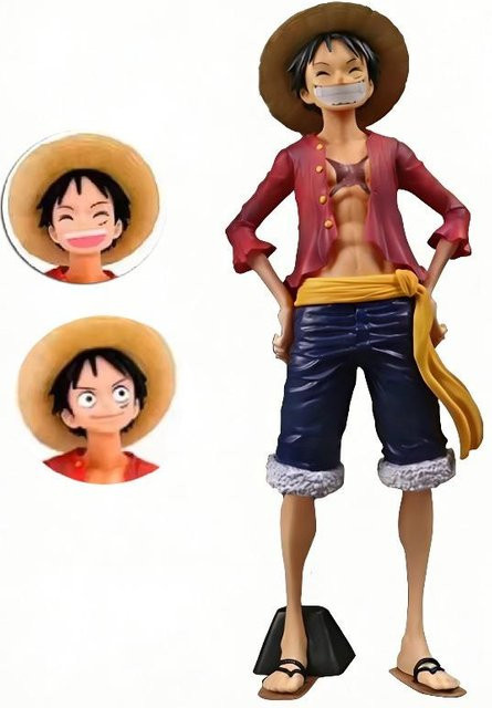 Yiran toy 1 One Piece Luffy Strohhut Puppe weiß - Bild 1