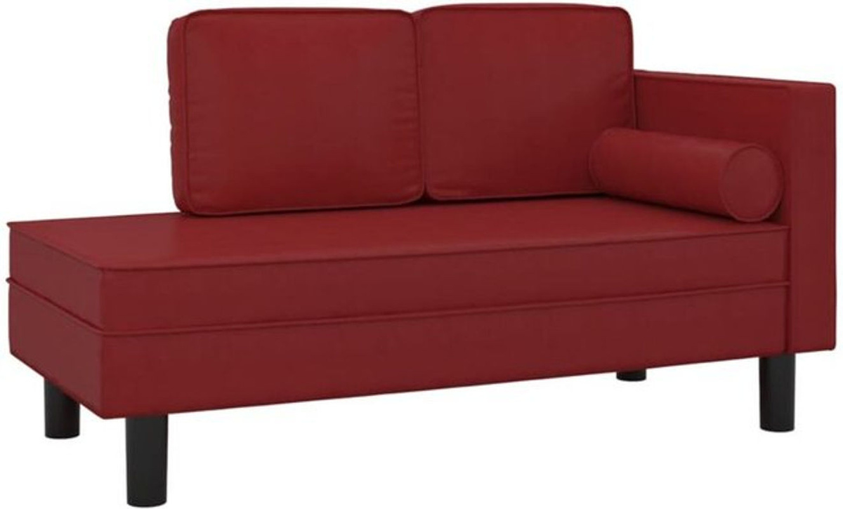 Vidaxl Chaiselongue in Weinrot mit Kissen und Nackenrolle aus Kunstleder im modernen Design - Bild 1