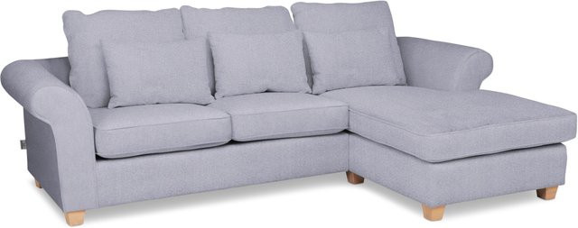 Polsterecke SANSIBAR LIVING in Grau mit Stoffbezug und Eichenoptik, L-Form rechts, B/T/H: 271 x 120 x 70 cm - Bild 1