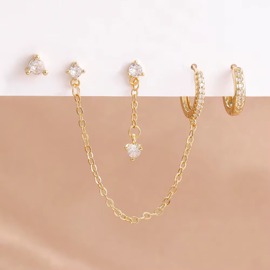 Maodane Hoop Ohrringe, Edelstahl, Zirkonia, Gold, Damen - Bild 2