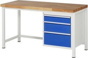 Rau Werkbank höhenverstellbar mit 3 Schubladen, B/T/H: 150 x 70 x 84-104 cm, Mehrfarbig - Bild 1