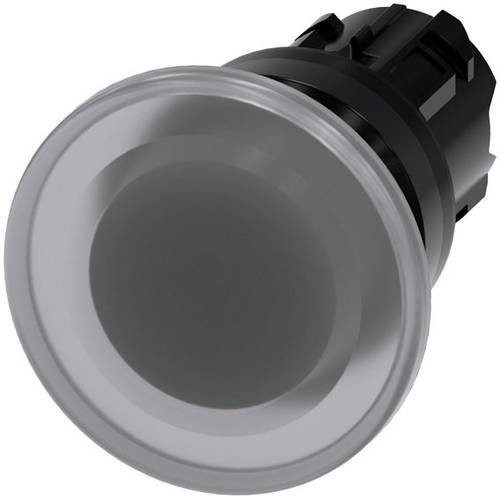Siemens Pilzdrucktaster 3SU1001-1BD70-0AA0 mit Frontring aus Kunststoff in Schwarz und Klar - Bild 1