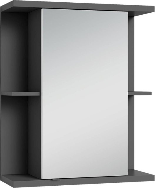 byLIVING Spiegelschrank NEBRASKA anthrazit mit seitlichen Ablagen B/H/T: 60 x 70 x 25 cm - Bild 1