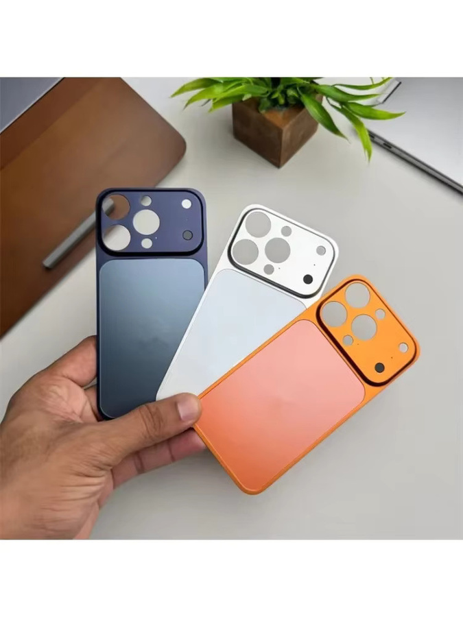NMEGOU Metall Rückplatte Gehäuse Konverter Aufkleber für iPhone 16 15 14 13 Pro Max in Blau - Bild 3
