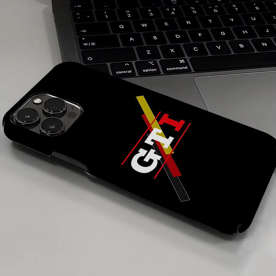 Rastar Handyhülle im Golf MK1 G-GTI Design für iPhone 11 bis 16 Pro Max in Schwarz oder Weiß als glänzende HD-Hartschale - Bild 2