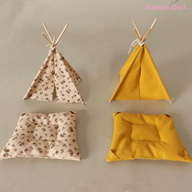 DIAPER&CORED Simuliertes Miniatur-Campingzelt-Modell, Blumenwellenmuster, 1-teiliges Set - Bild 1