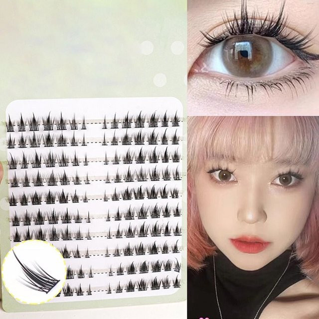 Fox Fluffy Anime Wimpern, 10 Reihen, Schwarz, Unisex - Bild 1
