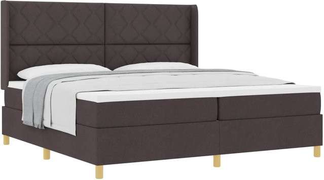 vidaXL Boxspringbett mit Matratze und Taschenfederkern in Dunkelbraun, B/T/H: 200 x 200 x 280 cm - Bild 1