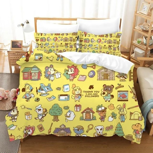 JMG Household Supplies Bettwäscheset mit 3D Tier Cartoon Design, Gelb, Microfaser, B/H: 70 x 133 cm - Bild 1
