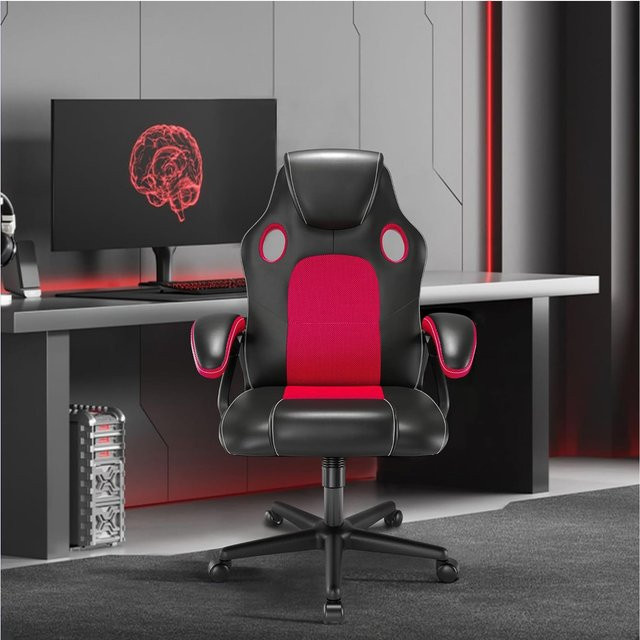 HTI-Living Bürostuhl ECO Daytona in Rot aus Kunstleder mit Armlehnen und Rollen - Bild 1