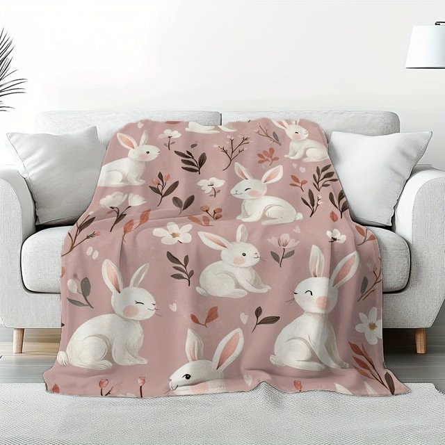 VIKAMA Osterhase Gartenkissen aus weichem Flanell für Sofa, Bett und Heimdekoration - Bild 1